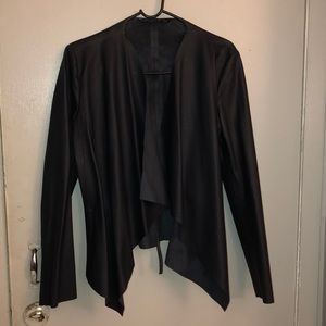 Zara Faux Navy Blue Leather Light Jacket/Blazer